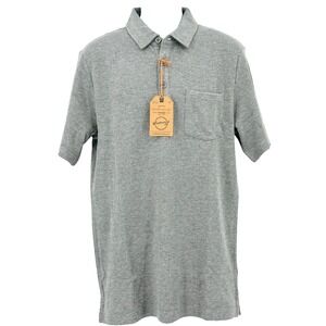 WEATHERPROOF VINTAGE Men's Large Grey NWT Short Sleeve Waffle Texture Polo Shirt